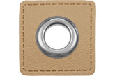 1 Ösen Patch für Kordeln Lederimitat beige